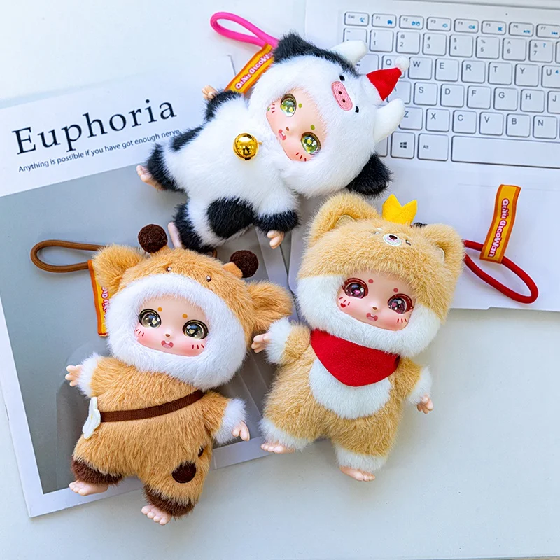 Cute Animals Vinyl Face Plush Toys Colorful Dolls Popular Stuffed Plush Cow Deer Doy Toy Kid Creative Gifts Christmas Party Toys