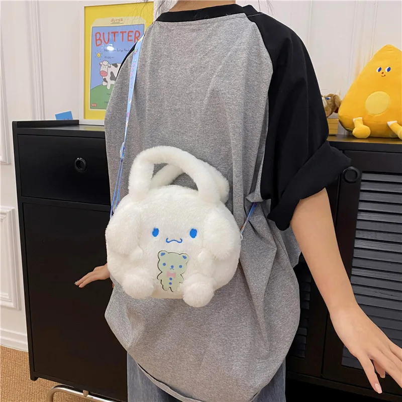 Kawaii Sanrio Plush Bag Kuromi Backpack Anime Melody Cinnamoroll Plushie Handbags Pochacco Cartoon Stuffed Bag for Girls Gifts Kawaii Sanrio Plush Bag Kuromi Backpack Anime Melody Cinnamoroll Plushie Handbags Pochacco Cartoon Stuffed Bag for Girls Gifts