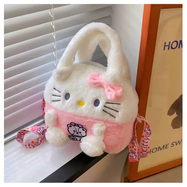 Kawaii Sanrio Plush Bag Kuromi Backpack Anime Melody Cinnamoroll Plushie Handbags Pochacco Cartoon Stuffed Bag for Girls Gifts Kawaii Sanrio Plush Bag Kuromi Backpack Anime Melody Cinnamoroll Plushie Handbags Pochacco Cartoon Stuffed Bag for Girls Gifts