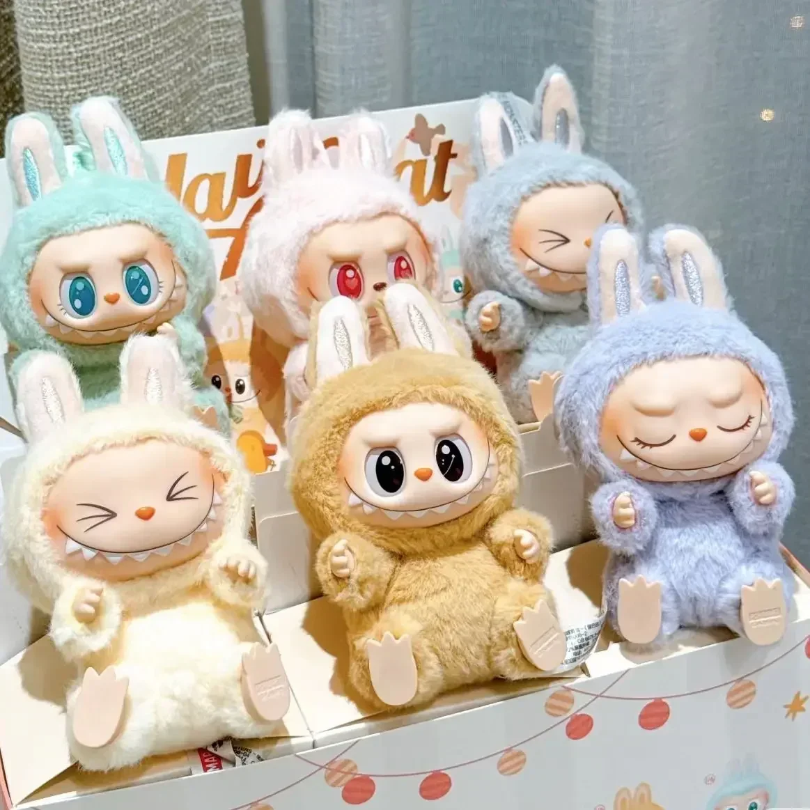 NEW sale Blind box Selling Labubu Pulley Cloth Handmade Sitting Party Vinyl Plush Doll Toy Decorative 1:1 Replica Christmas Gift NEW sale Blind box Selling Labubu Pulley Cloth Handmade Sitting Party Vinyl Plush Doll Toy Decorative 1:1 Replica Christmas Gift
