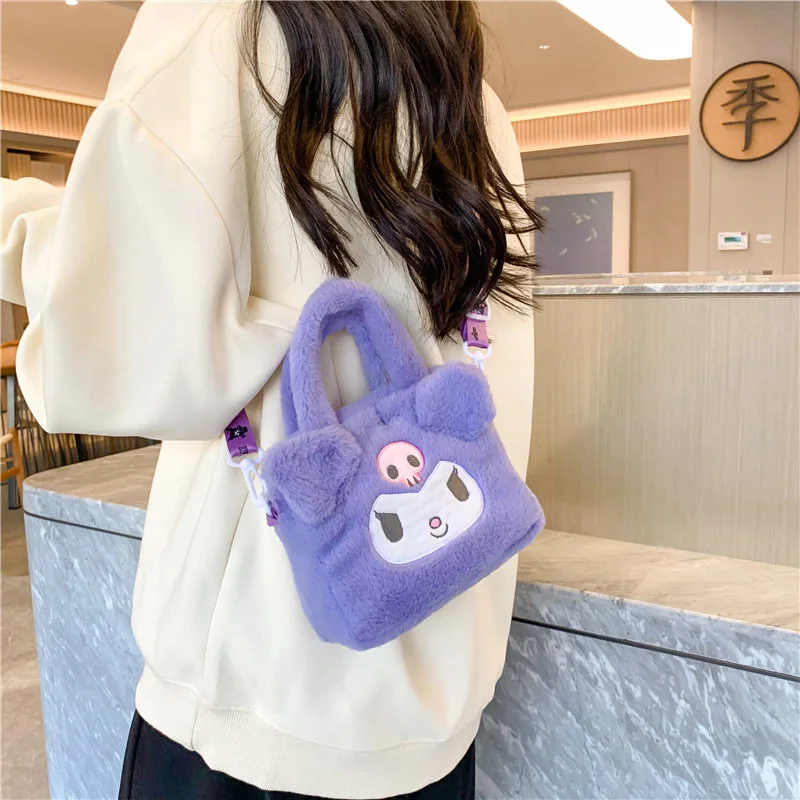 Kawaii Sanrio Plush Bag Kuromi Melody Cinnamoroll Cartoon Anime Handbag Crossbody Cosmetic Travel Storage Bags Women Girls Gifts Kawaii Sanrio Plush Bag Kuromi Melody Cinnamoroll Cartoon Anime Handbag Crossbody Cosmetic Travel Storage Bags Women Girls Gifts