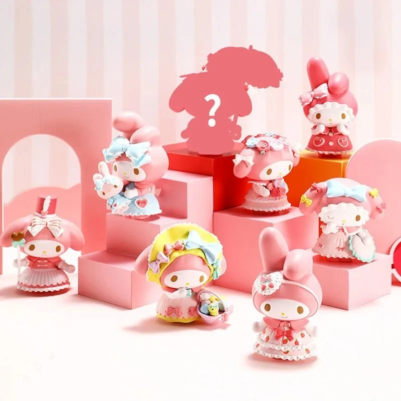 Sanrio Blind Box My Melody Pajama Party Kawaii Model Mystery Box Gift Cartoon Decoration Children's Toys