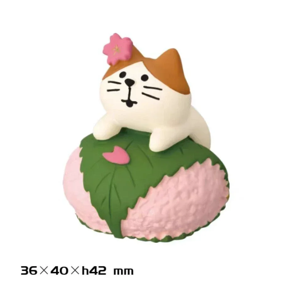 ZAKKA Japanese Style Cute Cat Flower Appreciation Cherry Blossom Matcha INS Trendy Toy DIY Resin Handicraft Small Ornaments