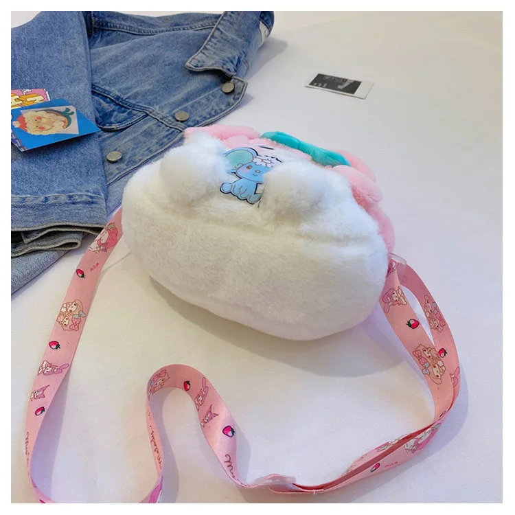 Kawaii Sanrio Plush Bag Kuromi Backpack Anime Melody Cinnamoroll Plushie Handbags Pochacco Cartoon Stuffed Bag for Girls Gifts Kawaii Sanrio Plush Bag Kuromi Backpack Anime Melody Cinnamoroll Plushie Handbags Pochacco Cartoon Stuffed Bag for Girls Gifts