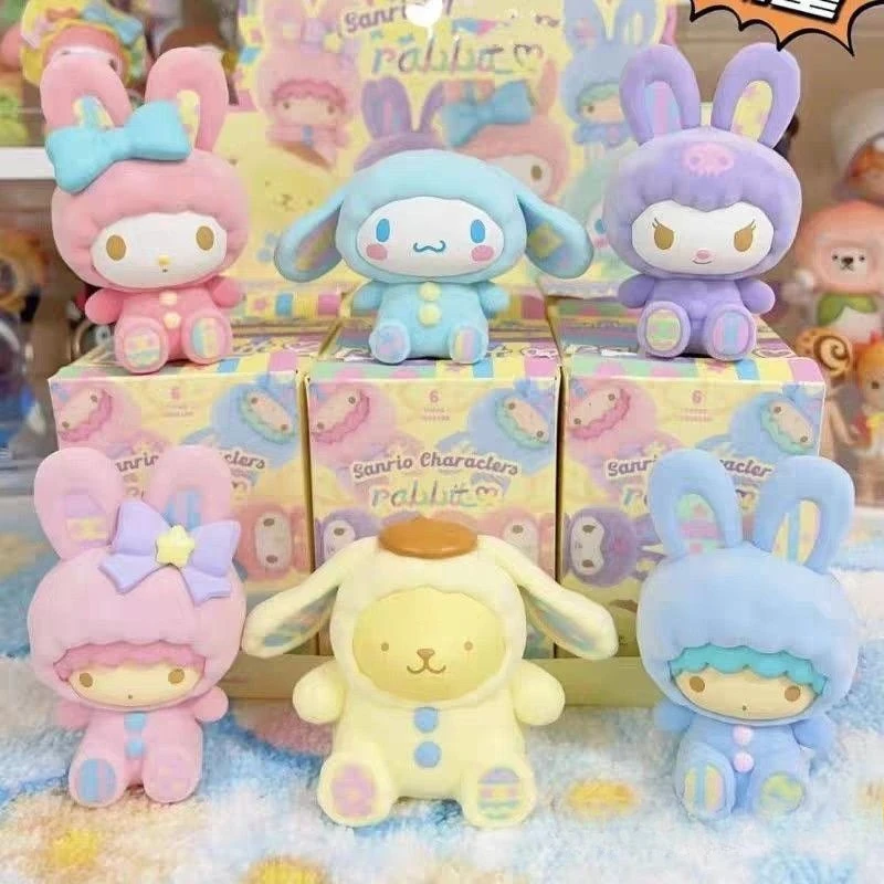 Sanrio Bunny series blind box Cinnamoroll Kuromi my melody hand-made desktop ornaments girl gift. toys