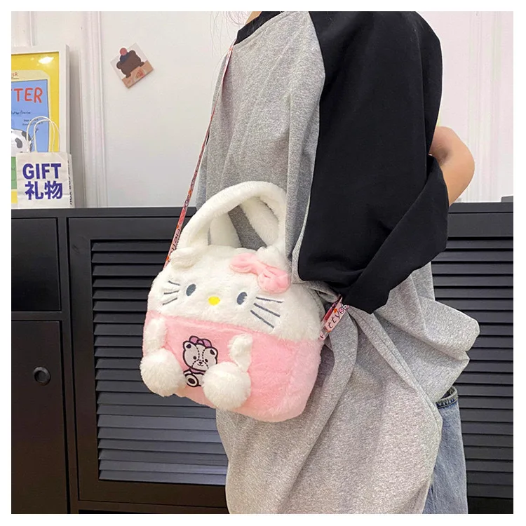 Kawaii Sanrio Plush Bag Kuromi Backpack Anime Melody Cinnamoroll Plushie Handbags Pochacco Cartoon Stuffed Bag for Girls Gifts Kawaii Sanrio Plush Bag Kuromi Backpack Anime Melody Cinnamoroll Plushie Handbags Pochacco Cartoon Stuffed Bag for Girls Gifts
