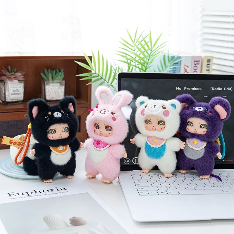 Cute Animals Vinyl Face Plush Toys Popular Stuffed Plush Rabbit, Cat, Bear, Mouse Toy Pendant Gift for Animal Enthusiasts