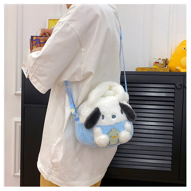 Kawaii Sanrio Plush Bag Kuromi Backpack Anime Melody Cinnamoroll Plushie Handbags Pochacco Cartoon Stuffed Bag for Girls Gifts Kawaii Sanrio Plush Bag Kuromi Backpack Anime Melody Cinnamoroll Plushie Handbags Pochacco Cartoon Stuffed Bag for Girls Gifts