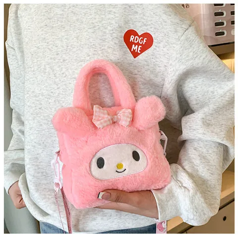Kawaii Sanrio Plush Bag Kuromi Melody Cinnamoroll Cartoon Anime Handbag Crossbody Cosmetic Travel Storage Bags Women Girls Gifts Kawaii Sanrio Plush Bag Kuromi Melody Cinnamoroll Cartoon Anime Handbag Crossbody Cosmetic Travel Storage Bags Women Girls Gifts