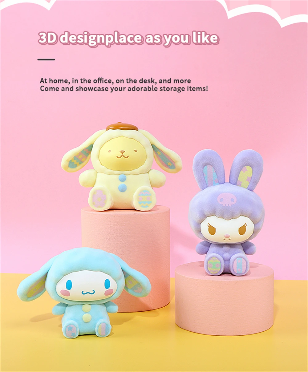 Miniso Sanrio Plush Rabbit Blind Box Doll New Toy Cinnamon/Kuromi Figurine Doll Room Decoration Model Blind Box Gift Random 1PC