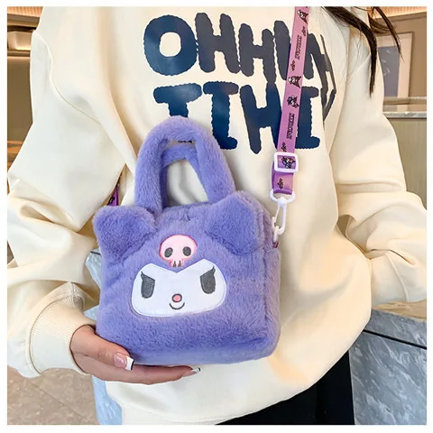 Kawaii Sanrio Plush Bag Kuromi Melody Cinnamoroll Cartoon Anime Handbag Crossbody Cosmetic Travel Storage Bags Women Girls Gifts Kawaii Sanrio Plush Bag Kuromi Melody Cinnamoroll Cartoon Anime Handbag Crossbody Cosmetic Travel Storage Bags Women Girls Gifts