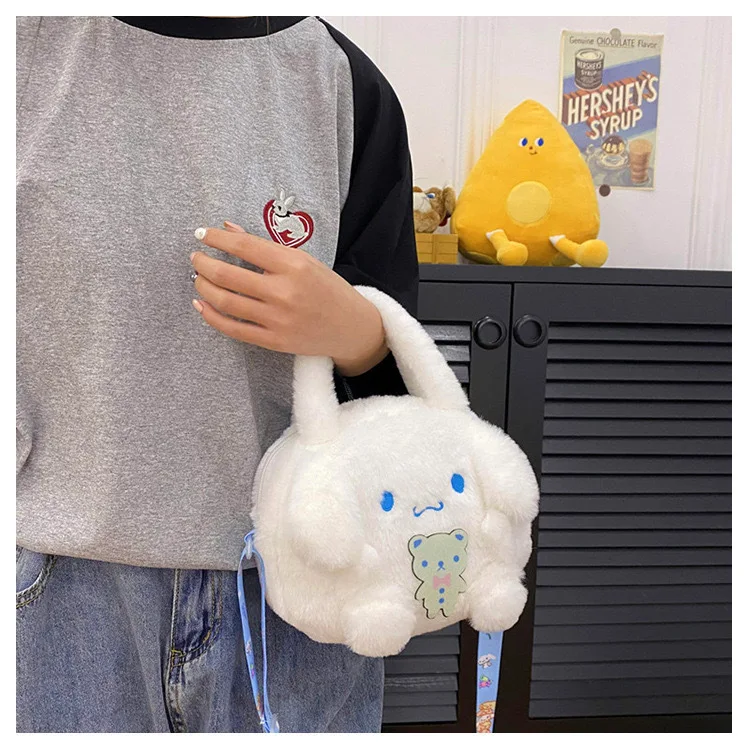 Kawaii Sanrio Plush Bag Kuromi Backpack Anime Melody Cinnamoroll Plushie Handbags Pochacco Cartoon Stuffed Bag for Girls Gifts Kawaii Sanrio Plush Bag Kuromi Backpack Anime Melody Cinnamoroll Plushie Handbags Pochacco Cartoon Stuffed Bag for Girls Gifts