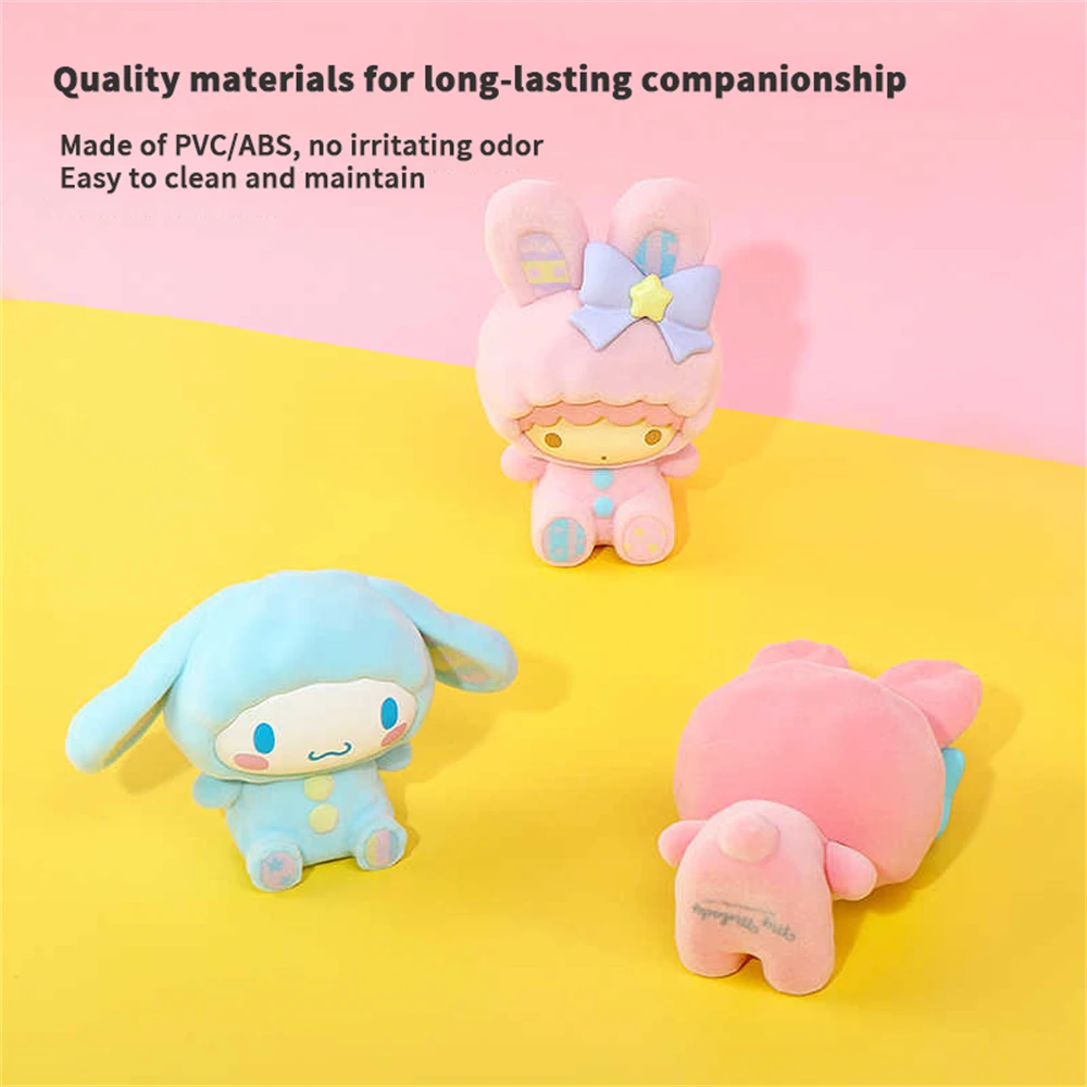 Miniso Sanrio Plush Rabbit Blind Box Doll New Toy Cinnamon/Kuromi Figurine Doll Room Decoration Model Blind Box Gift Random 1PC