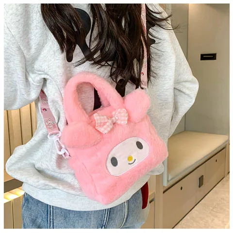 Kawaii Sanrio Plush Bag Kuromi Melody Cinnamoroll Cartoon Anime Handbag Crossbody Cosmetic Travel Storage Bags Women Girls Gifts Kawaii Sanrio Plush Bag Kuromi Melody Cinnamoroll Cartoon Anime Handbag Crossbody Cosmetic Travel Storage Bags Women Girls Gifts