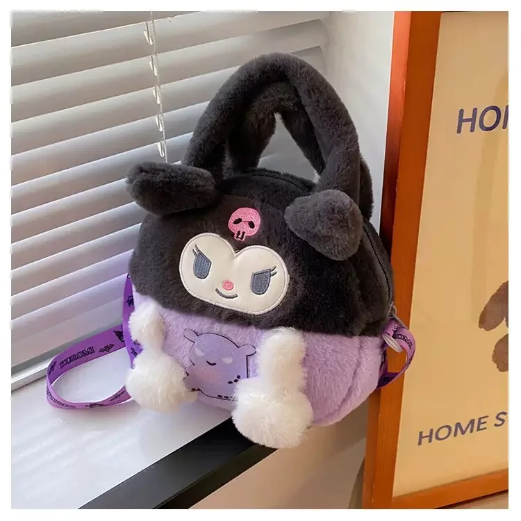Kawaii Sanrio Plush Bag Kuromi Backpack Anime Melody Cinnamoroll Plushie Handbags Pochacco Cartoon Stuffed Bag for Girls Gifts Kawaii Sanrio Plush Bag Kuromi Backpack Anime Melody Cinnamoroll Plushie Handbags Pochacco Cartoon Stuffed Bag for Girls Gifts
