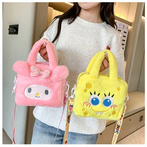 Kawaii Sanrio Plush Bag Kuromi Melody Cinnamoroll Cartoon Anime Handbag Crossbody Cosmetic Travel Storage Bags Women Girls Gifts Kawaii Sanrio Plush Bag Kuromi Melody Cinnamoroll Cartoon Anime Handbag Crossbody Cosmetic Travel Storage Bags Women Girls Gifts