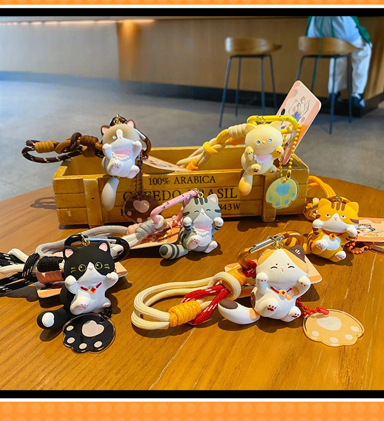 Cute Tail Wagging Cat Cat Keychain Cartoon Kitten Resin Pendant Girl Bag Accessories Student Schoolbag Key Chain Ring Pendant Cute Tail Wagging Cat Cat Keychain Cartoon Kitten Resin Pendant Girl Bag Accessories Student Schoolbag Key Chain Ring Pendant