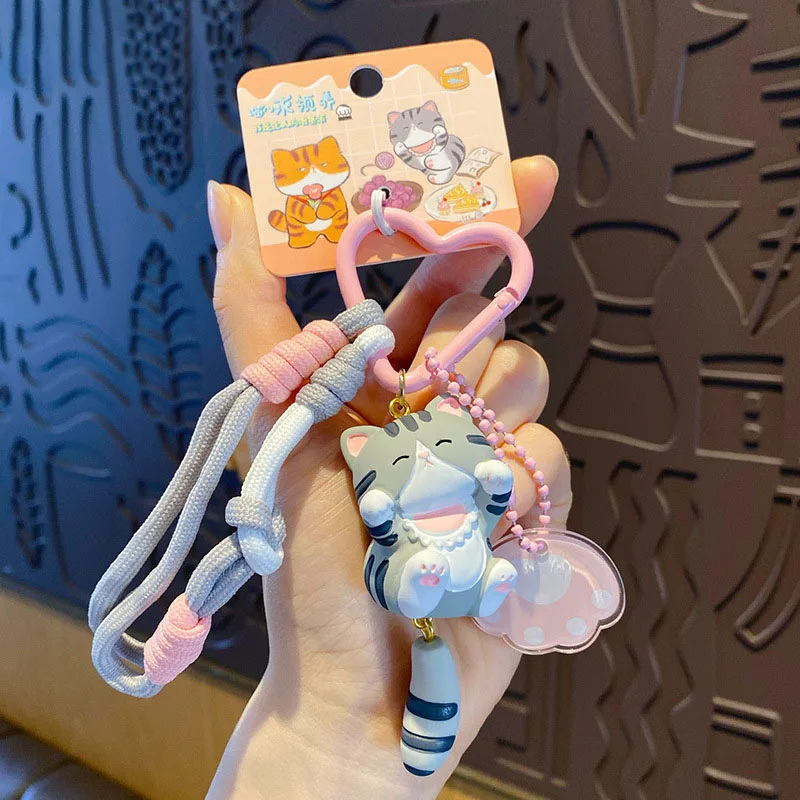 Cute Tail Wagging Cat Cat Keychain Cartoon Kitten Resin Pendant Girl Bag Accessories Student Schoolbag Key Chain Ring Pendant Cute Tail Wagging Cat Cat Keychain Cartoon Kitten Resin Pendant Girl Bag Accessories Student Schoolbag Key Chain Ring Pendant