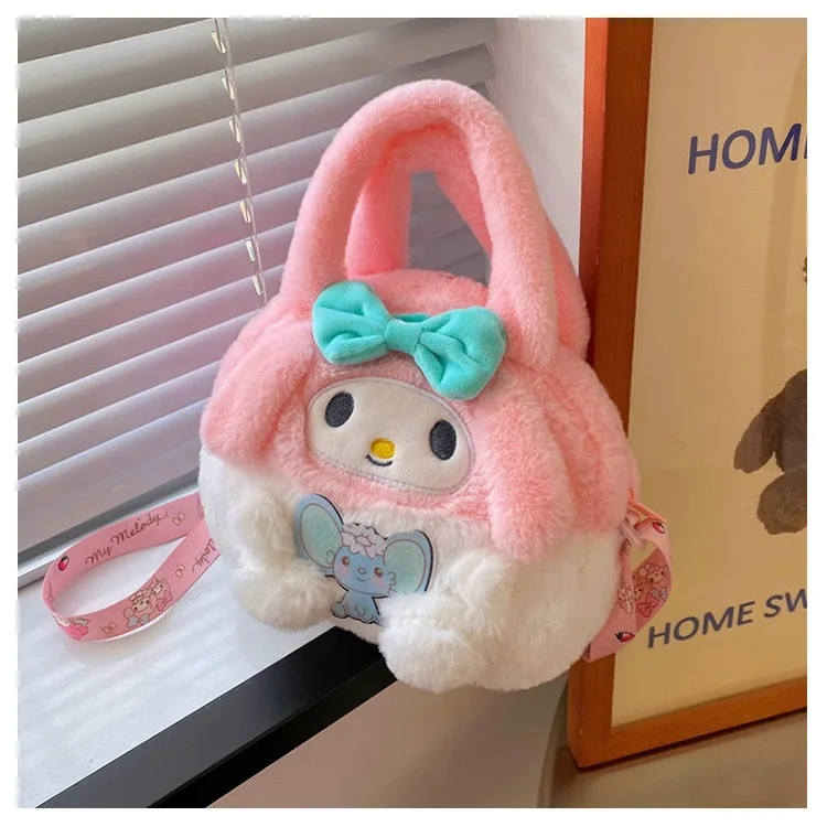 Kawaii Sanrio Plush Bag Kuromi Backpack Anime Melody Cinnamoroll Plushie Handbags Pochacco Cartoon Stuffed Bag for Girls Gifts Kawaii Sanrio Plush Bag Kuromi Backpack Anime Melody Cinnamoroll Plushie Handbags Pochacco Cartoon Stuffed Bag for Girls Gifts