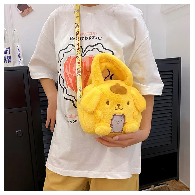 Kawaii Sanrio Plush Bag Kuromi Backpack Anime Melody Cinnamoroll Plushie Handbags Pochacco Cartoon Stuffed Bag for Girls Gifts Kawaii Sanrio Plush Bag Kuromi Backpack Anime Melody Cinnamoroll Plushie Handbags Pochacco Cartoon Stuffed Bag for Girls Gifts