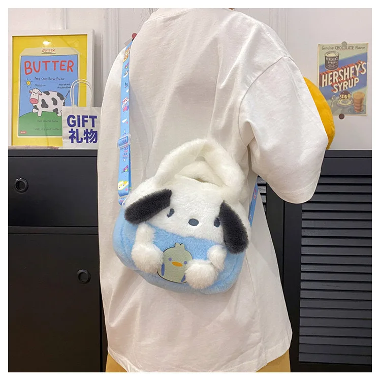 Kawaii Sanrio Plush Bag Kuromi Backpack Anime Melody Cinnamoroll Plushie Handbags Pochacco Cartoon Stuffed Bag for Girls Gifts Kawaii Sanrio Plush Bag Kuromi Backpack Anime Melody Cinnamoroll Plushie Handbags Pochacco Cartoon Stuffed Bag for Girls Gifts