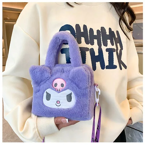Kawaii Sanrio Plush Bag Kuromi Melody Cinnamoroll Cartoon Anime Handbag Crossbody Cosmetic Travel Storage Bags Women Girls Gifts Kawaii Sanrio Plush Bag Kuromi Melody Cinnamoroll Cartoon Anime Handbag Crossbody Cosmetic Travel Storage Bags Women Girls Gifts