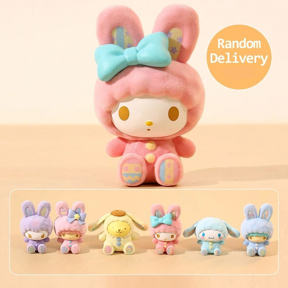 Miniso Sanrio Plush Rabbit Blind Box Doll New Toy Cinnamon/Kuromi Figurine Doll Room Decoration Model Blind Box Gift Random 1PC